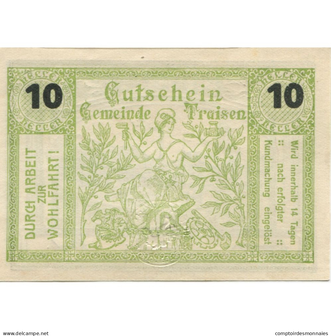 Billet, Autriche, Traisen, 10 Heller, Usine, 1920, SPL, Mehl:FS 1076I - Austria