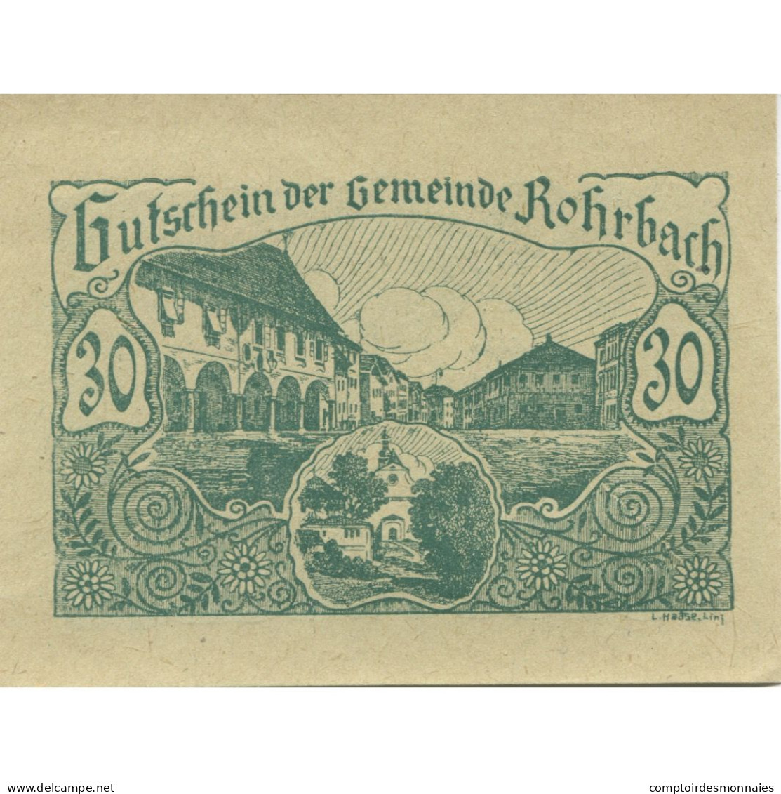 Billet, Autriche, Rohrbach, 30 Heller, Rue, 1920, SPL, Mehl:FS 841b - Oesterreich