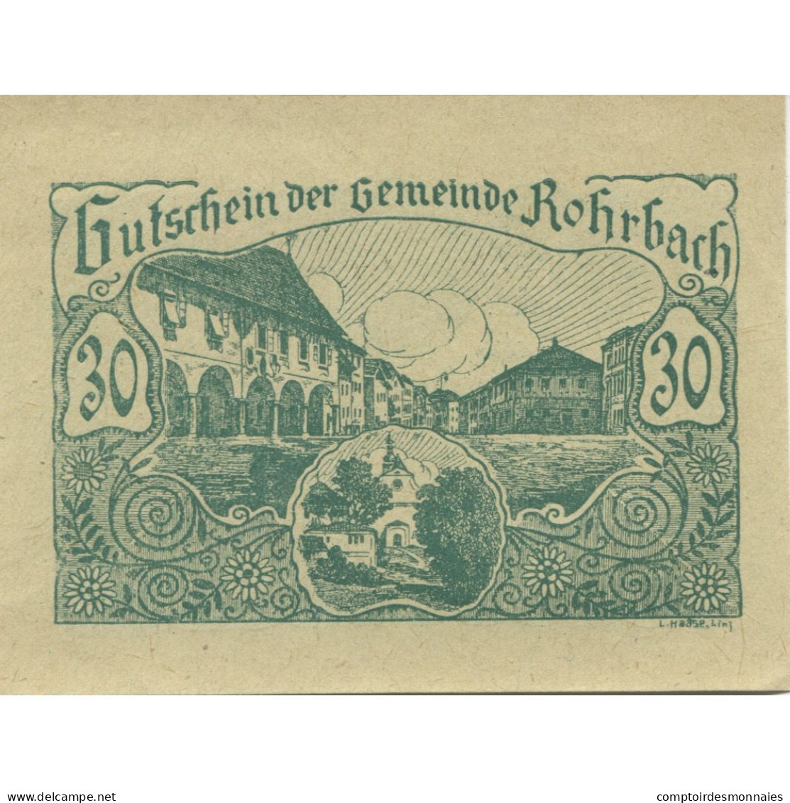 Billet, Autriche, Rohrbach, 30 Heller, Rue, 1920, SPL, Mehl:FS 841b - Austria