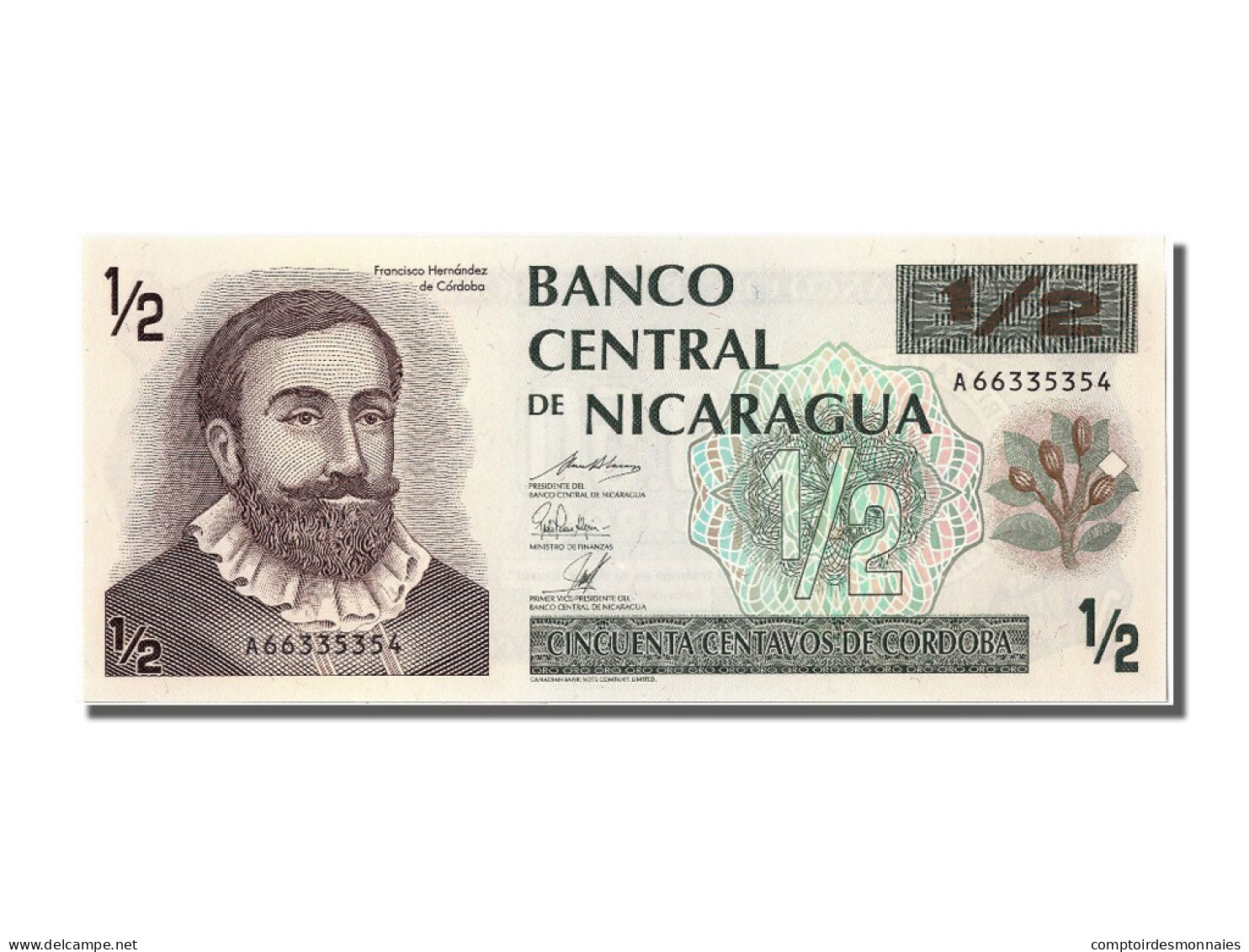 Billet, Nicaragua, 1/2 Cordoba, NEUF - Nicaragua