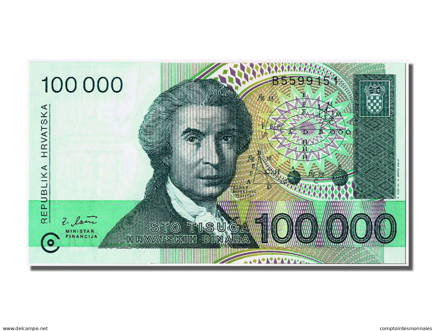 Billet, Croatie, 100,000 Dinara, 1993, 1993-05-30, NEUF - Kroatië