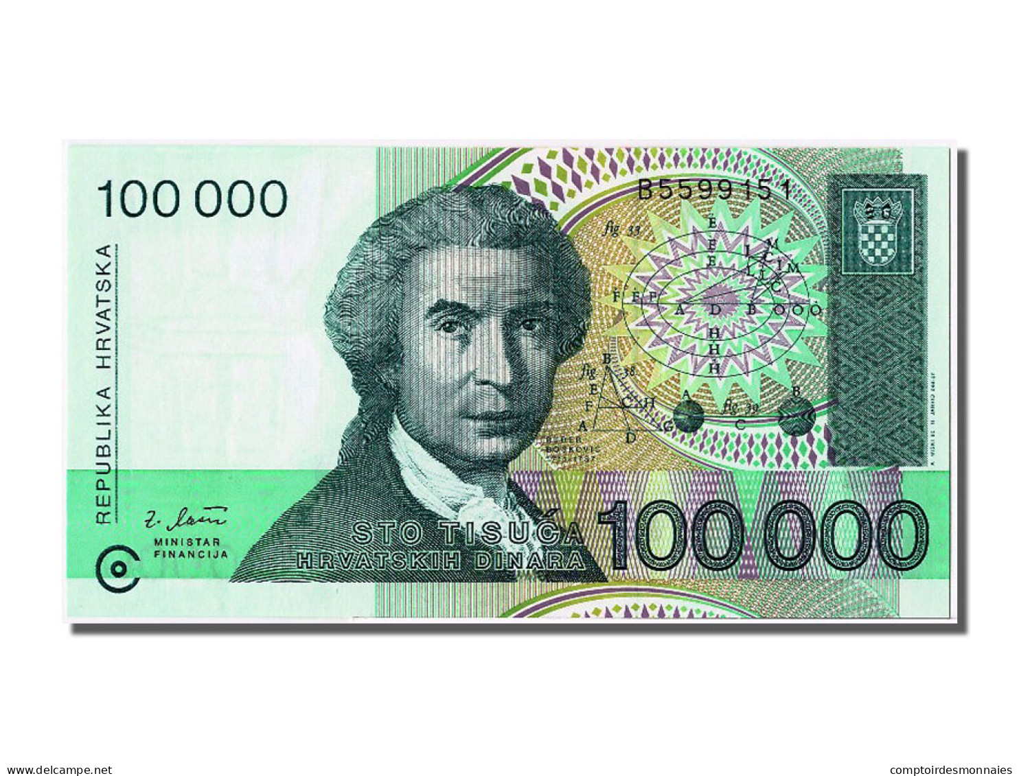 Billet, Croatie, 100,000 Dinara, 1993, 1993-05-30, NEUF - Croazia