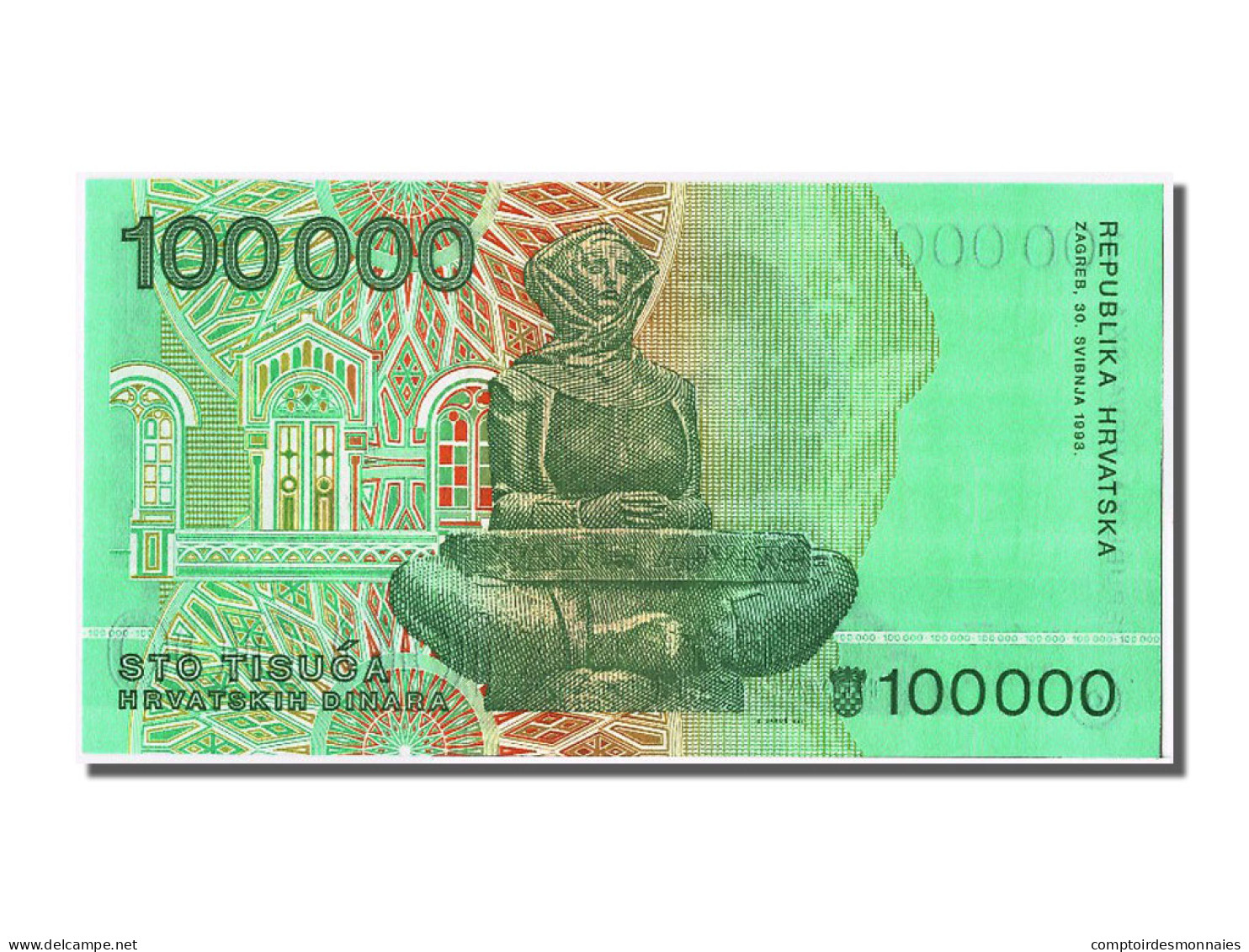 Billet, Croatie, 100,000 Dinara, 1993, 1993-05-30, NEUF - Kroatien
