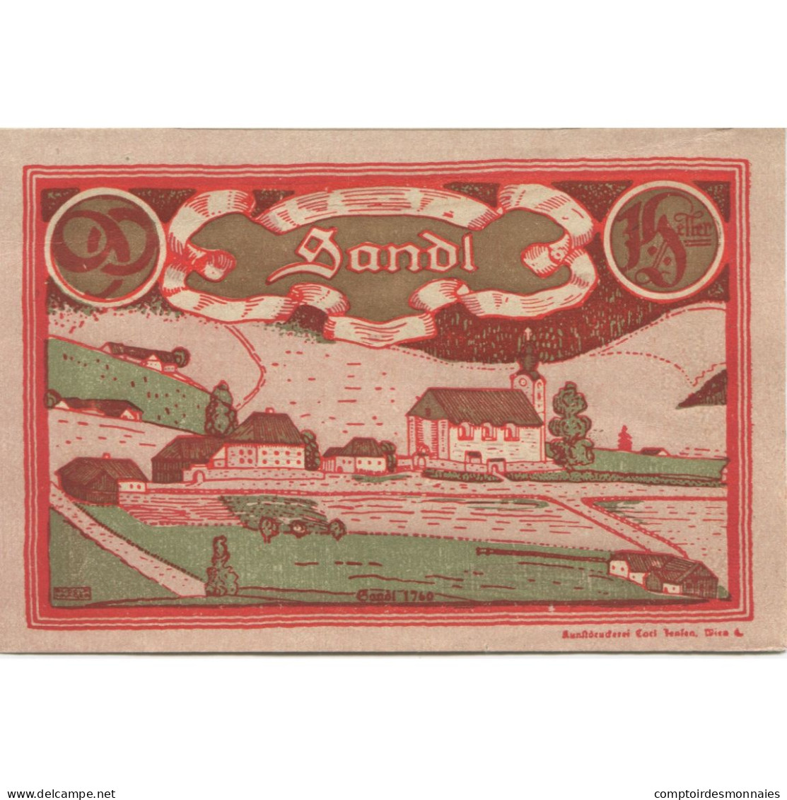 Billet, Autriche, Sandl, 90 Heller, Village, 1920, 1920-12-31, SPL, Mehl:FS 874I - Autriche