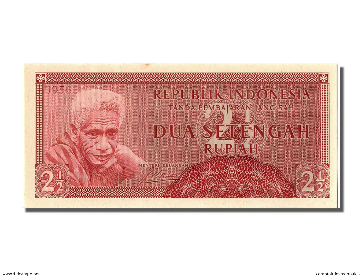 Billet, Indonésie, 2 1/2 Rupiah, 1956, NEUF - Indonesië