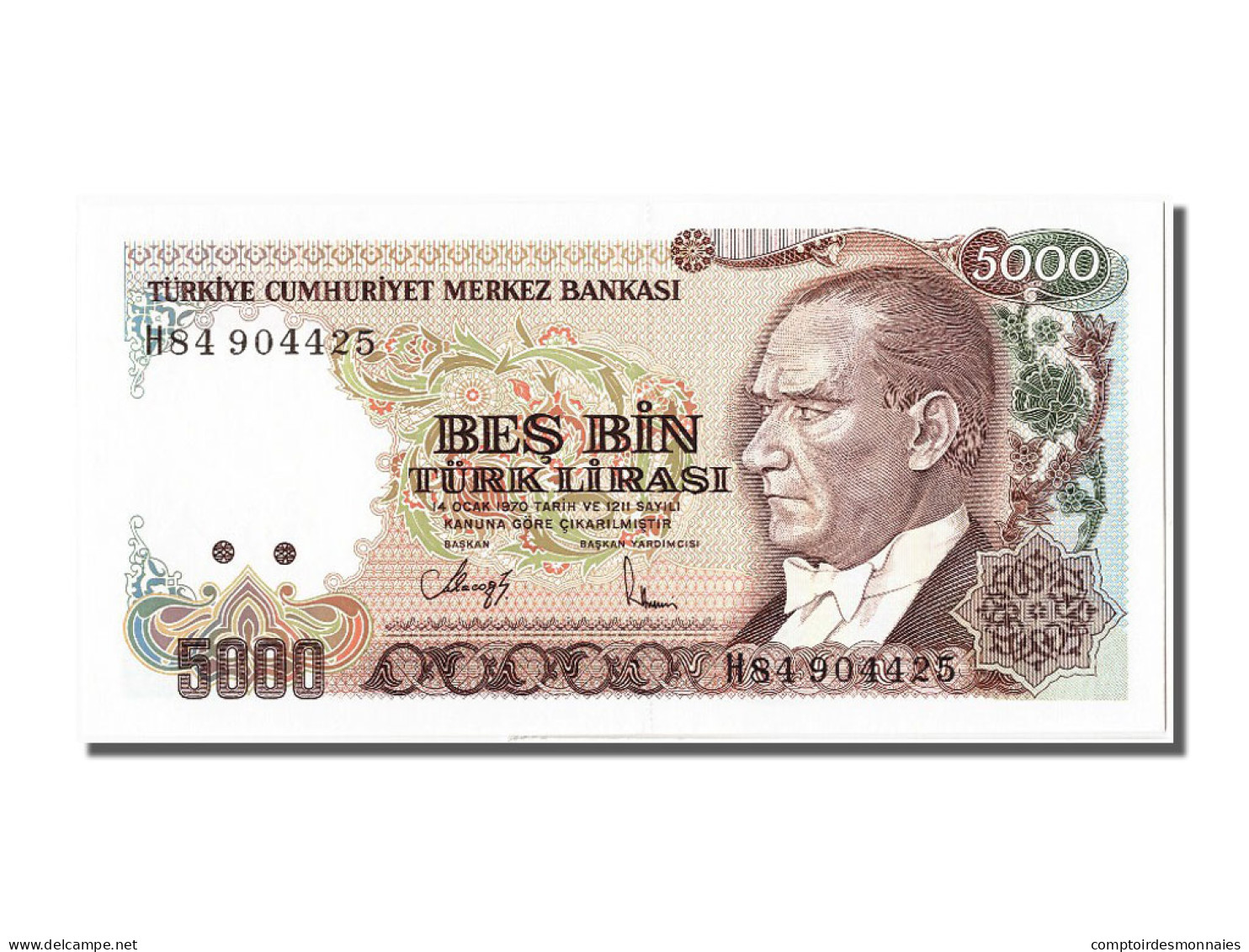 Billet, Turquie, 5000 Lira, 1970, NEUF - Turkey