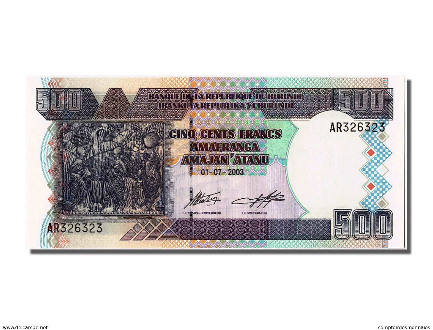 Billet, Burundi, 500 Francs, 2003, 2003-07-01, NEUF - Burundi