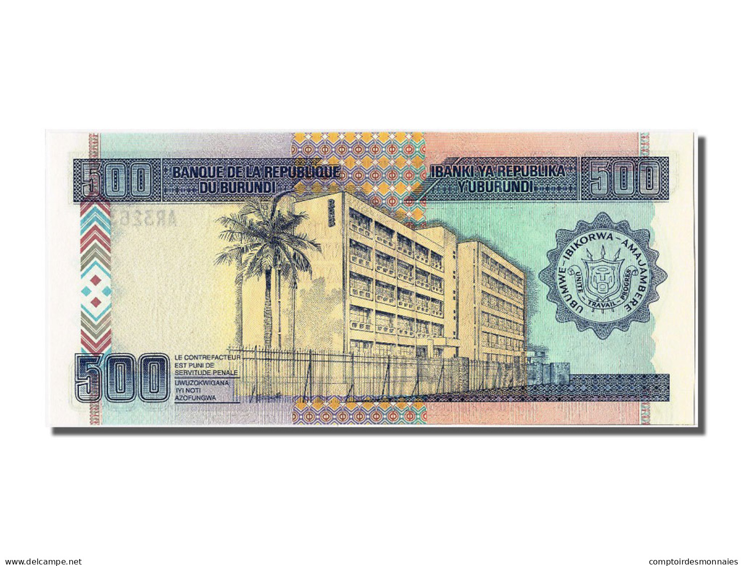 Billet, Burundi, 500 Francs, 2003, 2003-07-01, NEUF - Burundi