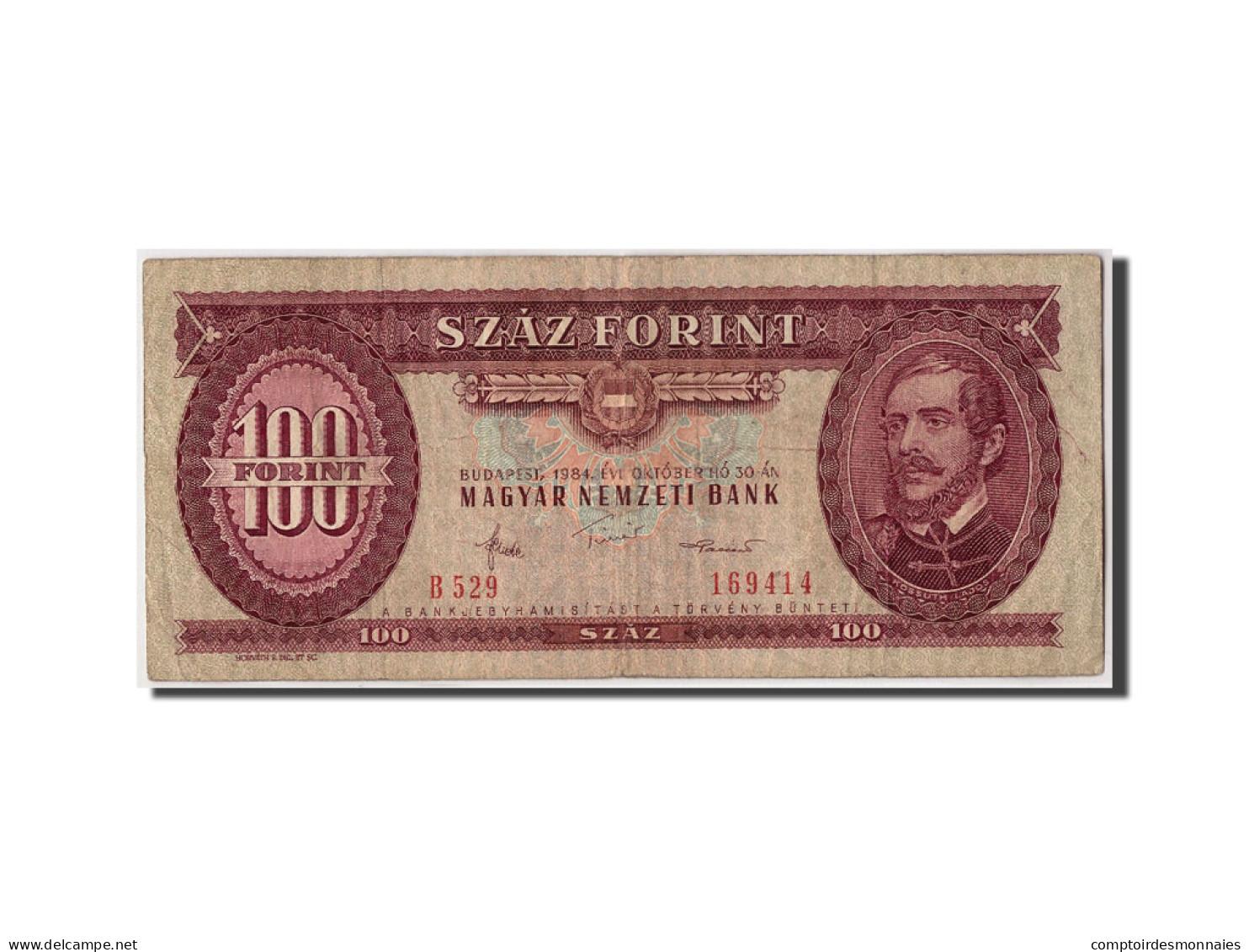 Billet, Hongrie, 100 Forint, 1984, 1984-10-30, TB - Hongrie