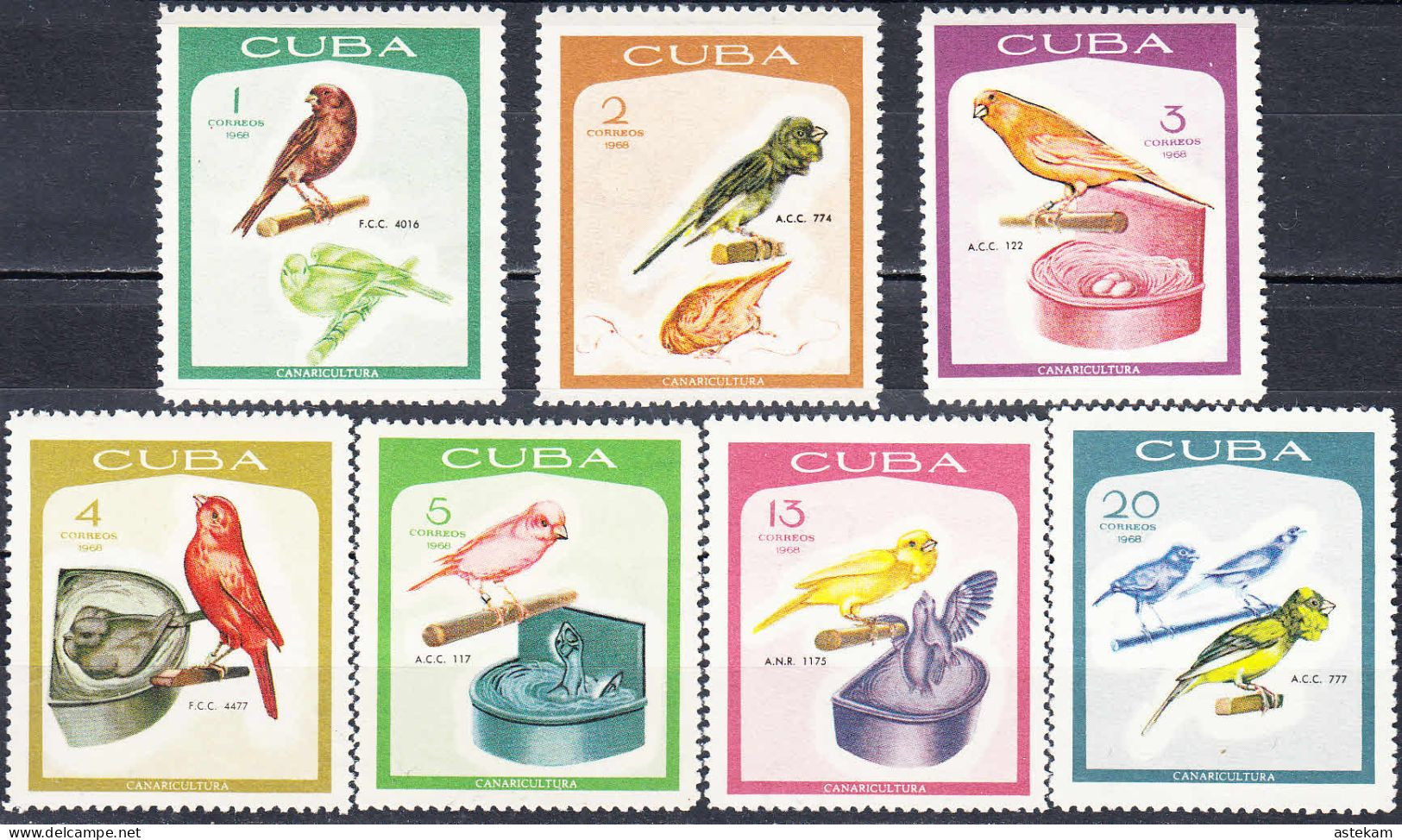 CUBA 1968, FAUNA, BIRDS, COMPLETE, MNH SERIES With GOOD QUALITY, *** - Unused Stamps