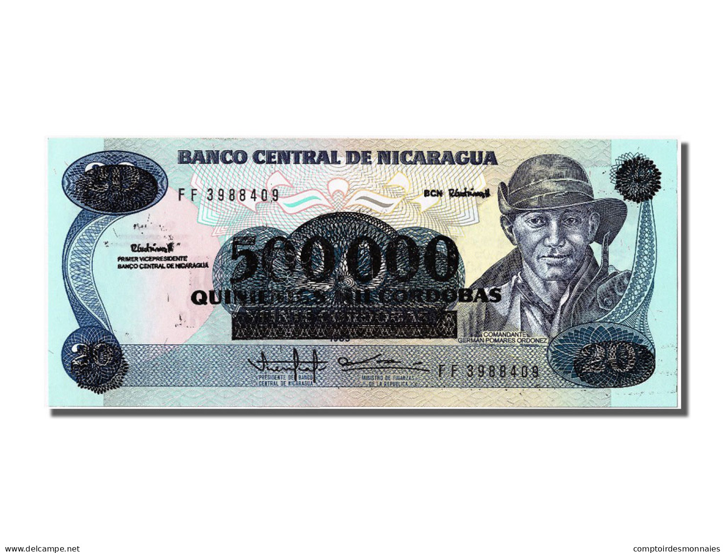 Billet, Nicaragua, 500,000 Córdobas On 20 Córdobas, NEUF - Nicaragua