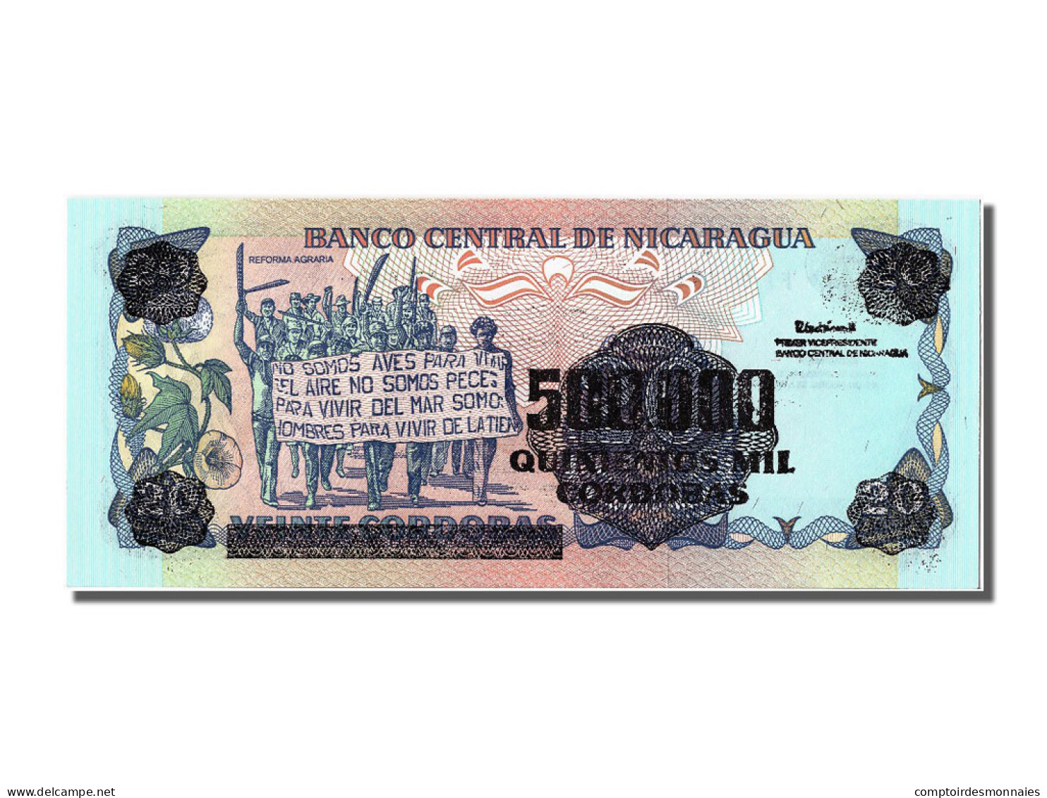 Billet, Nicaragua, 500,000 Córdobas On 20 Córdobas, NEUF - Nicaragua