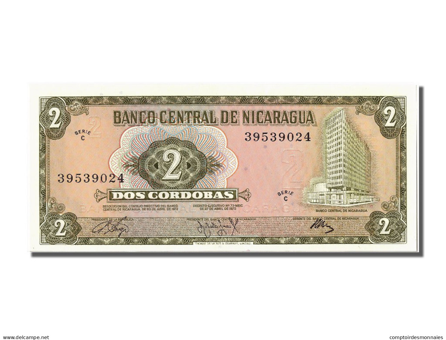 Billet, Nicaragua, 2 Cordobas, 1972, 1972-04-27, NEUF - Nicaragua