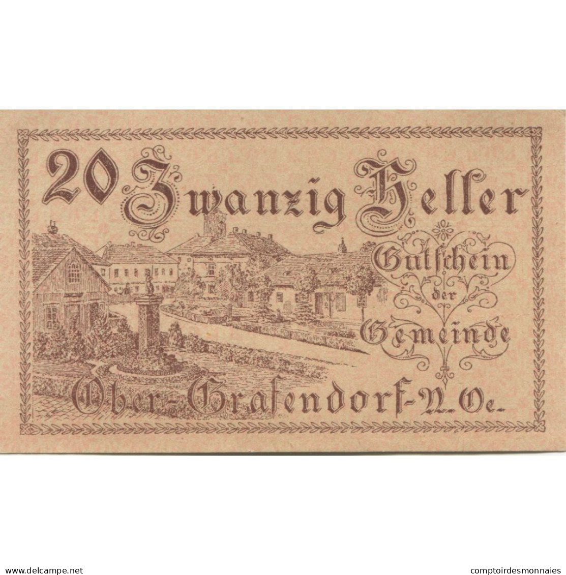 Billet, Autriche, Grafendorf, 20 Heller, Village 1920-10-31, SPL, Mehl:FS 682a - Oesterreich