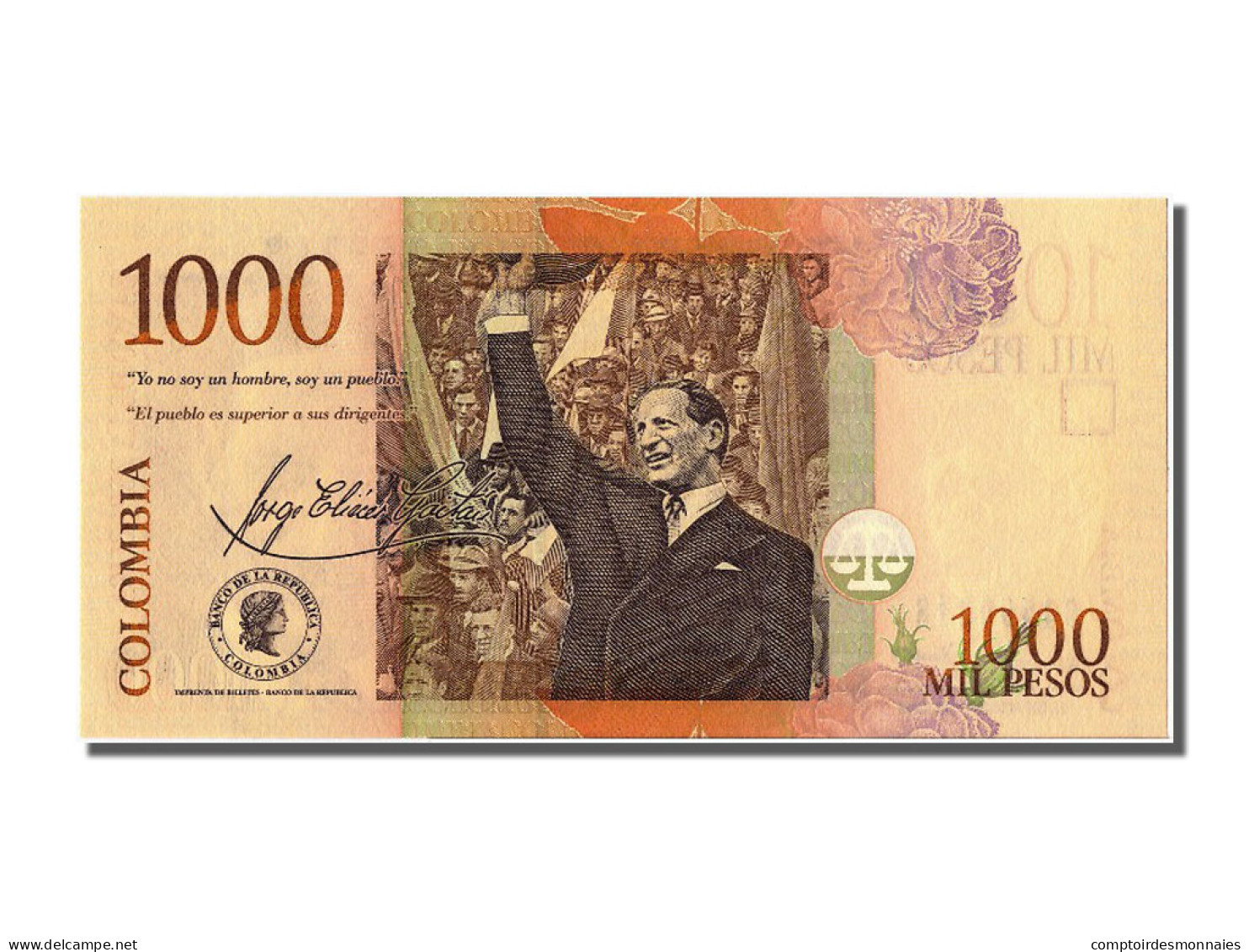 Billet, Colombie, 1000 Pesos, 2008, 2008-08-28, NEUF - Colombia