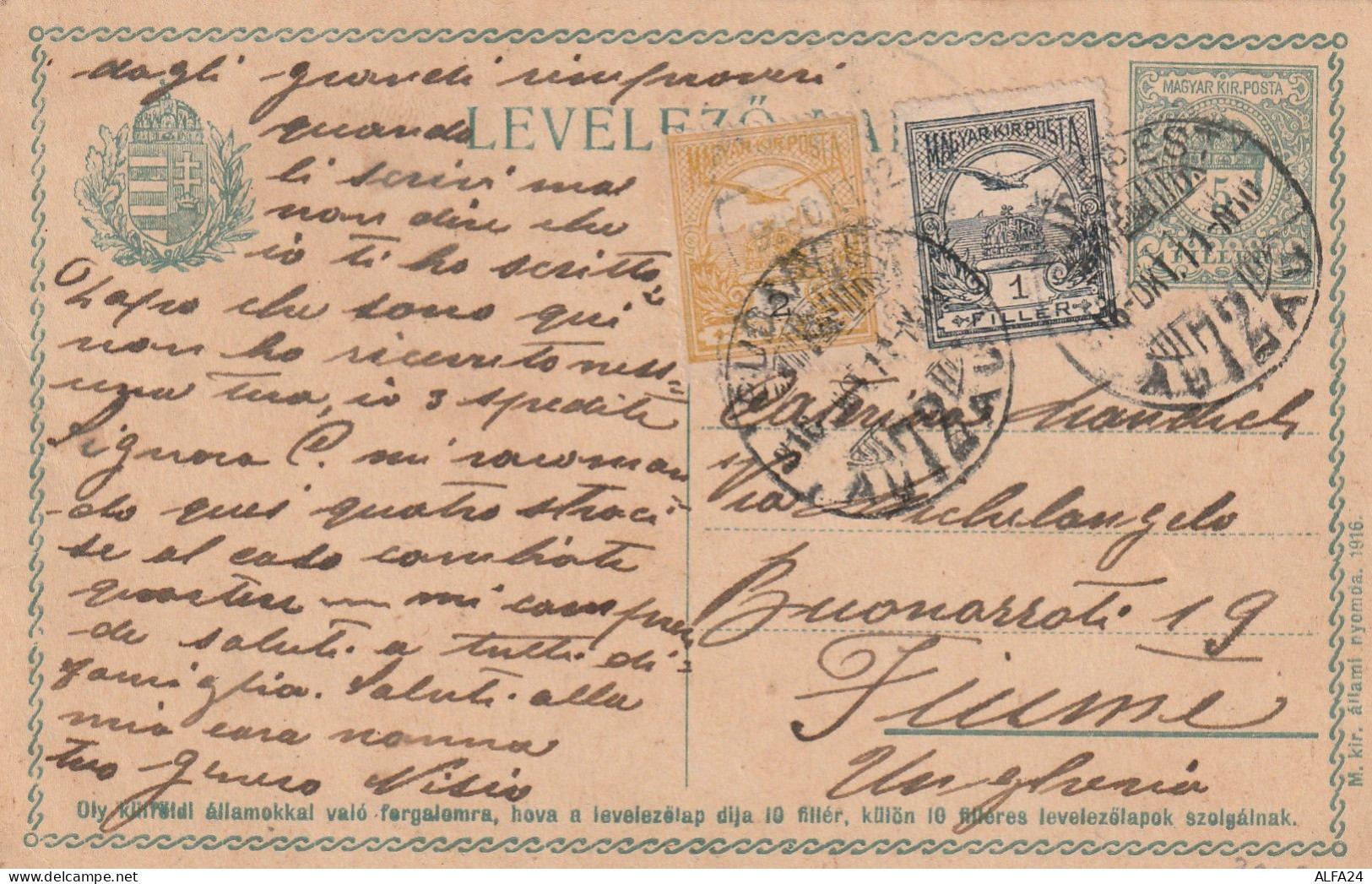 INTERO POSTALE 1911 UNGHERIA 5 FELLER +1+2 (XT3013 - Postwaardestukken