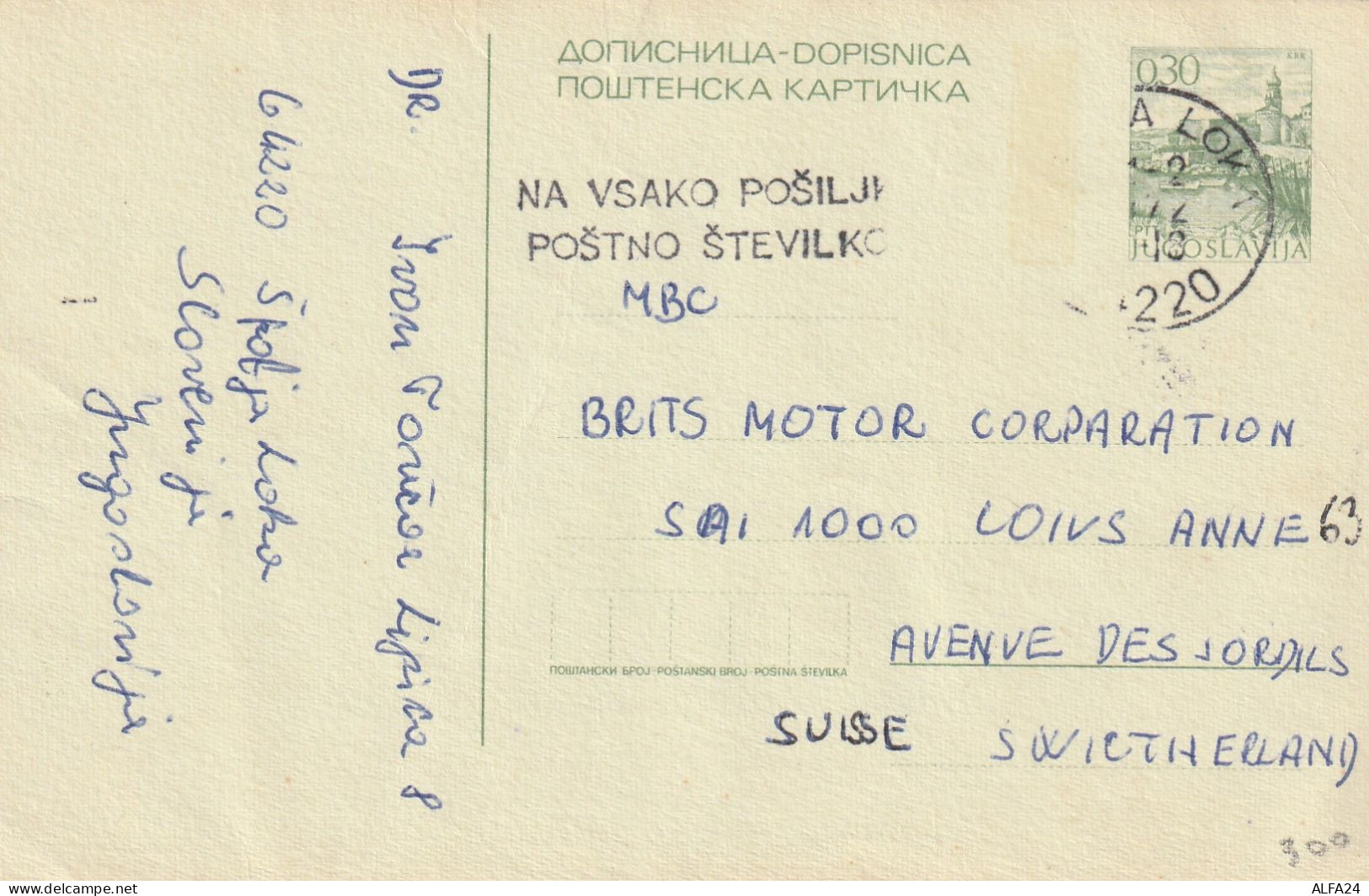 INTERO POSTALE JUGOSLAVIA 0,30 (XT3007 - Covers & Documents