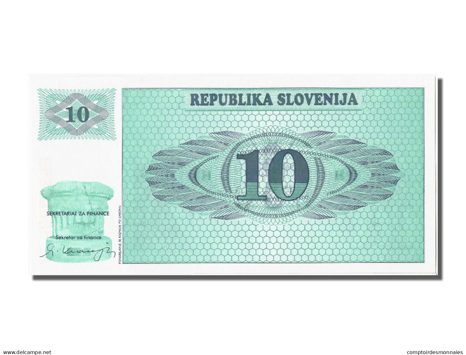 Billet, Slovénie, 10 (Tolarjev), 1990, NEUF - Slovenia