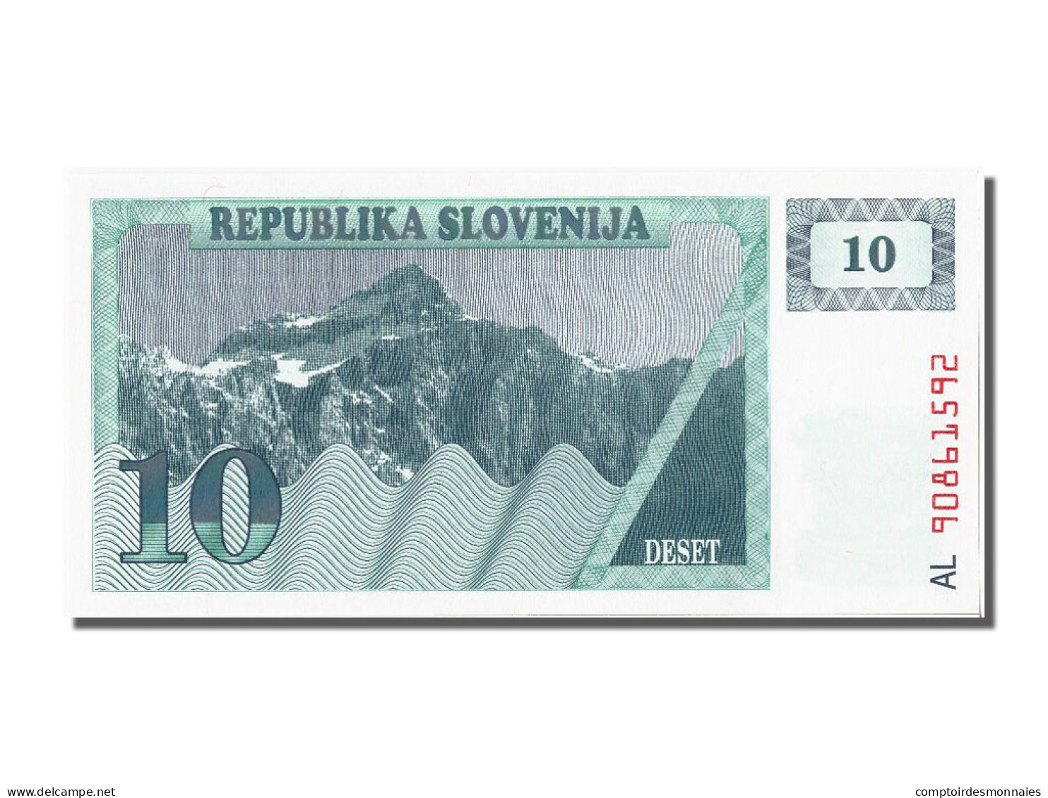 Billet, Slovénie, 10 (Tolarjev), 1990, NEUF - Slovenië