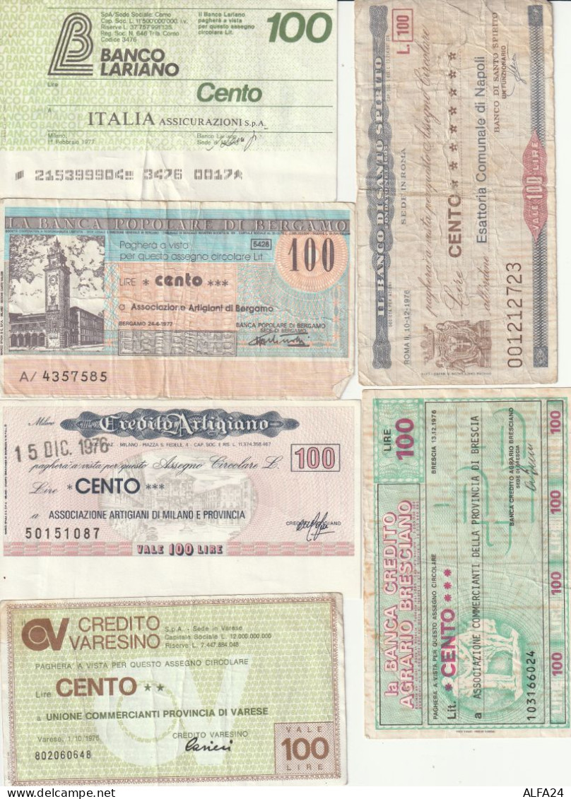 6 MINIASSEGNI CIRCOLATI (XT2896 - [10] Cheques Y Mini-cheques