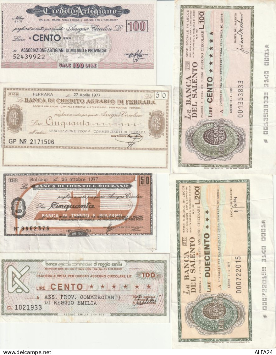 6 MINIASSEGNI CIRCOLATI (XT2887 - [10] Cheques En Mini-cheques