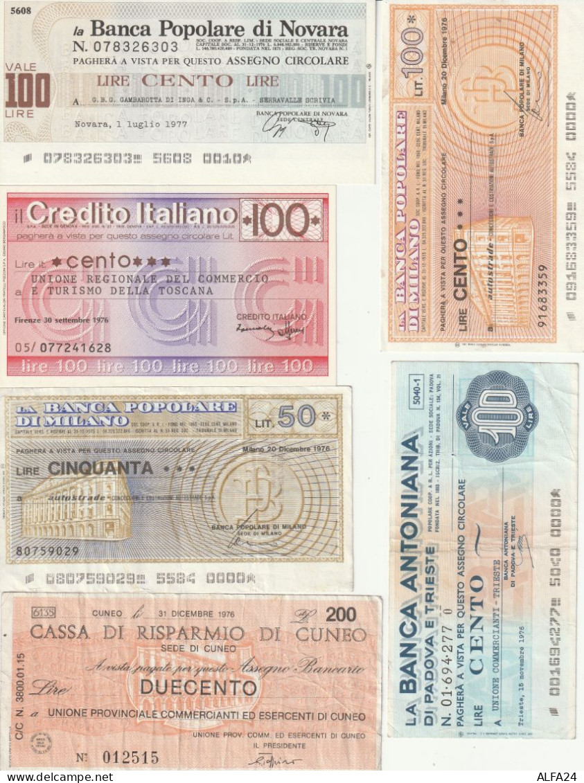 6 MINIASSEGNI CIRCOLATI (XT2883 - [10] Cheques Y Mini-cheques