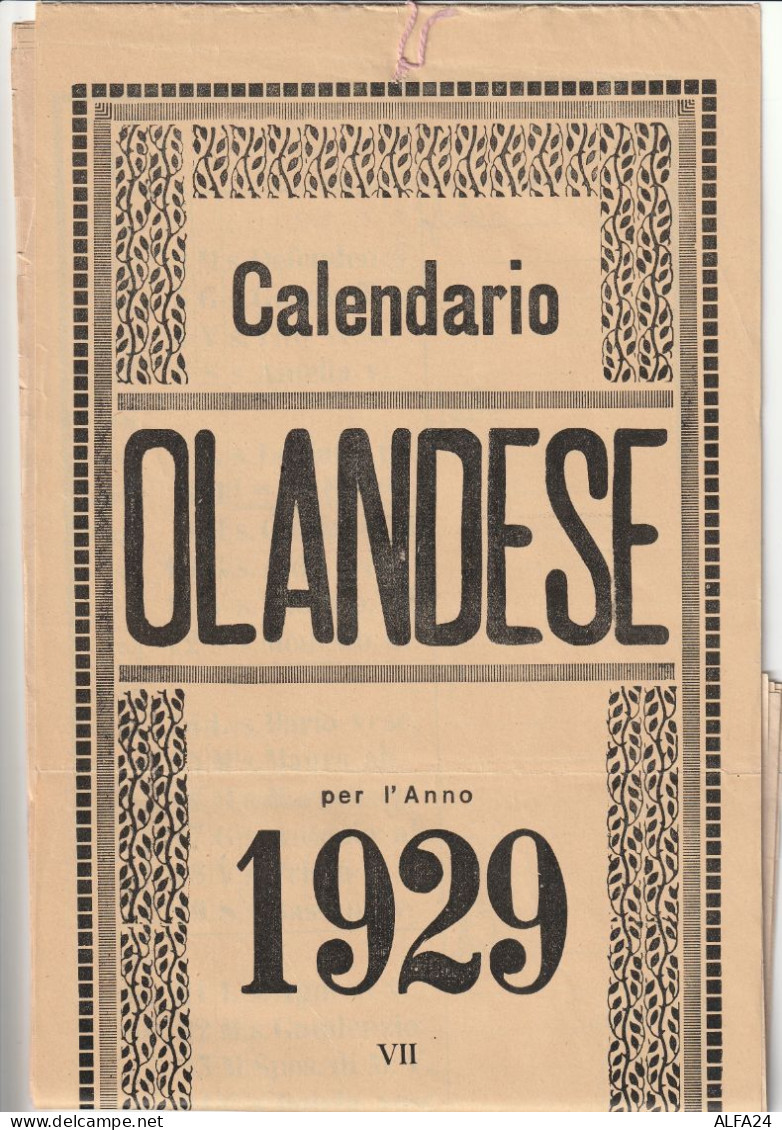 CALENDARIO OLANDESE 1929 (XT2668 - Grossformat : 1921-40