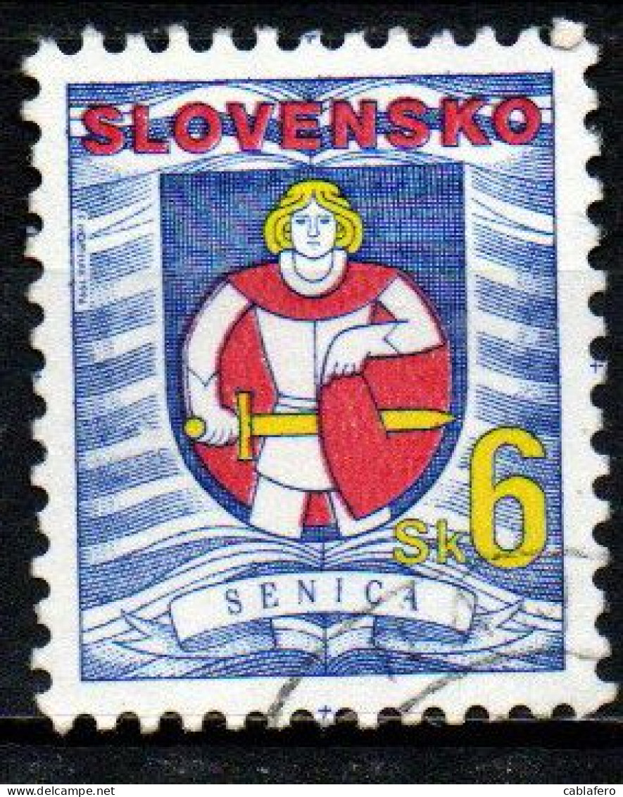 SLOVACCHIA - 1996 - STEMMA DELLA CITTA' DI SENICA - USATO - Used Stamps