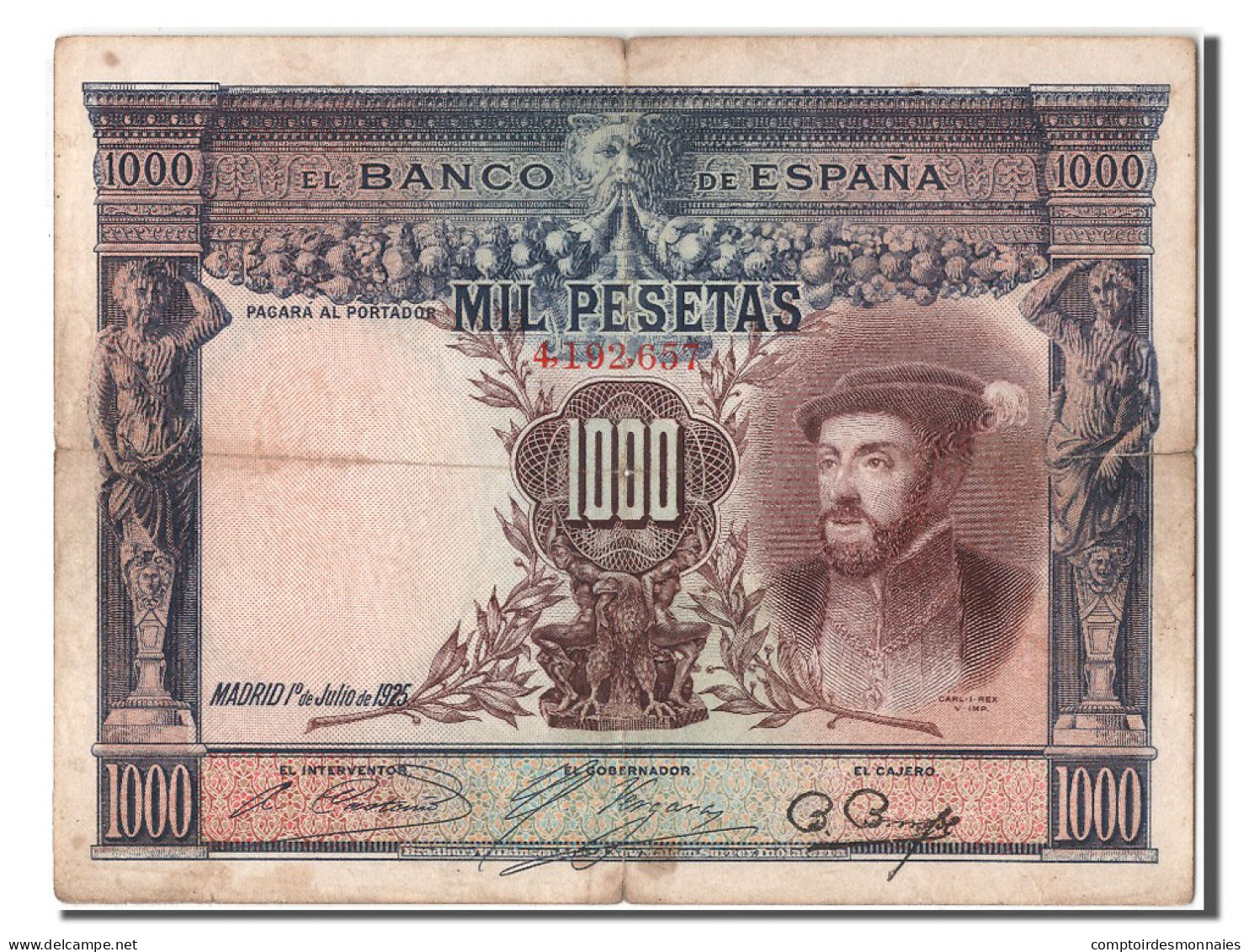 Billet, Espagne, 1000 Pesetas, 1925, 1925-07-01, KM:70c, TB+ - 1000 Peseten