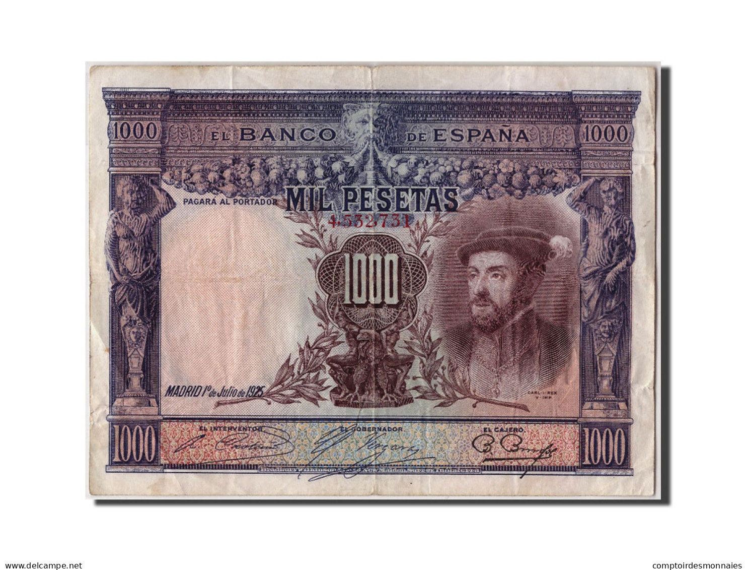 Billet, Espagne, 1000 Pesetas, 1925, 1925-07-01, KM:70c, TB+ - 1000 Pesetas