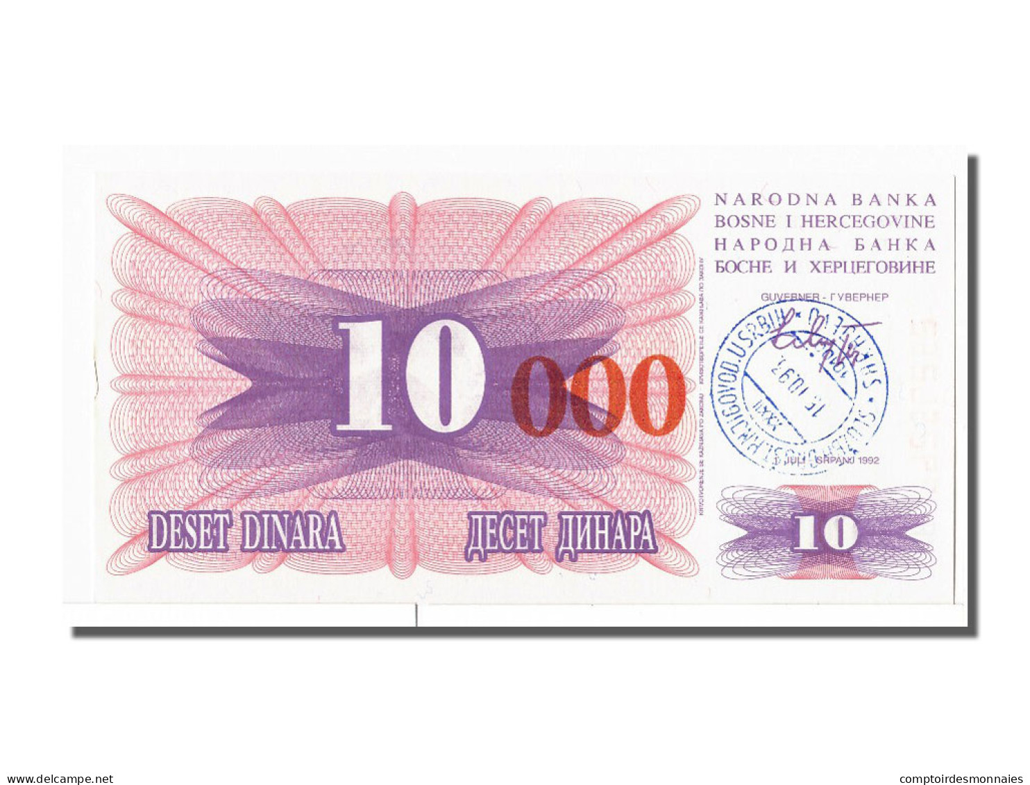 Billet, Bosnia - Herzegovina, 10,000 Dinara, 1993, 1993-10-15, NEUF - Bosnia Y Herzegovina