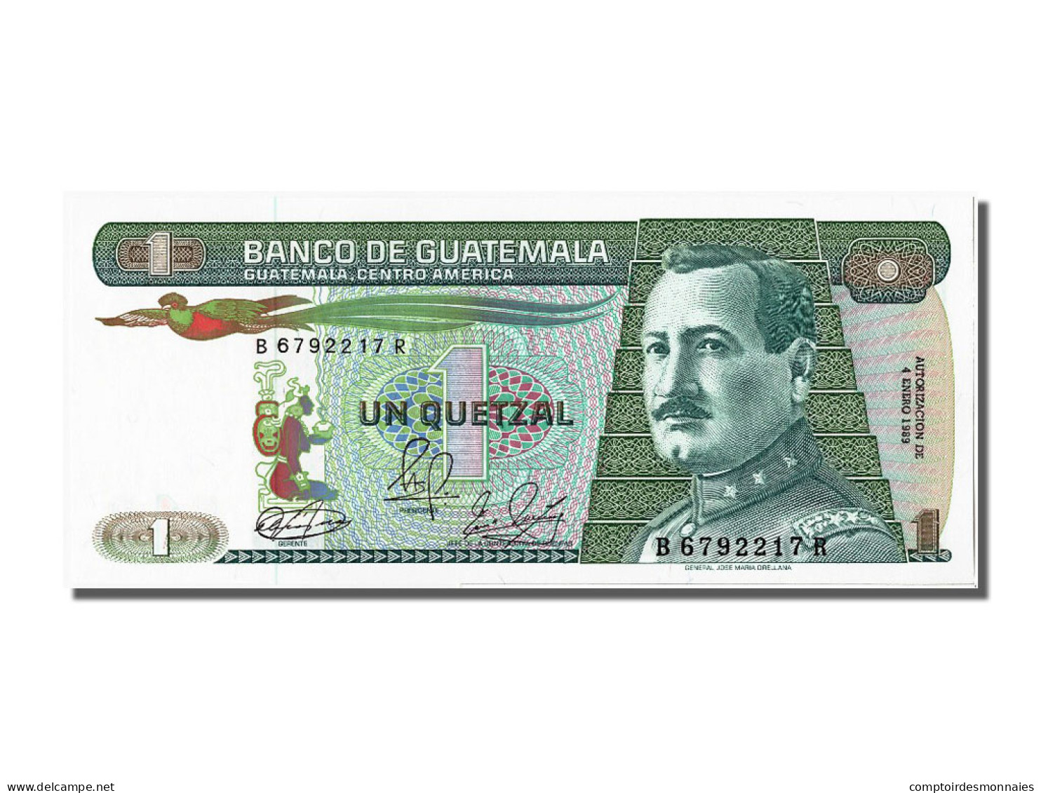 Billet, Guatemala, 1 Quetzal, 1989, 1989-01-04, NEUF - Guatemala