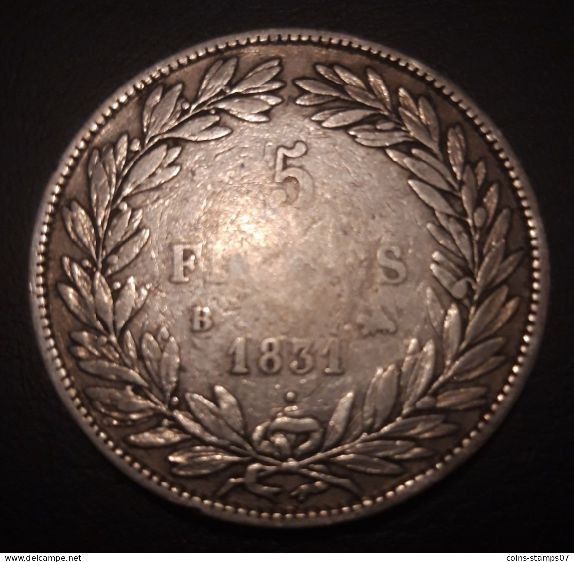 France - 5 Francs LOUIS PHILIPPE Tête Nue - Argent - 1831 B - 5 Francs