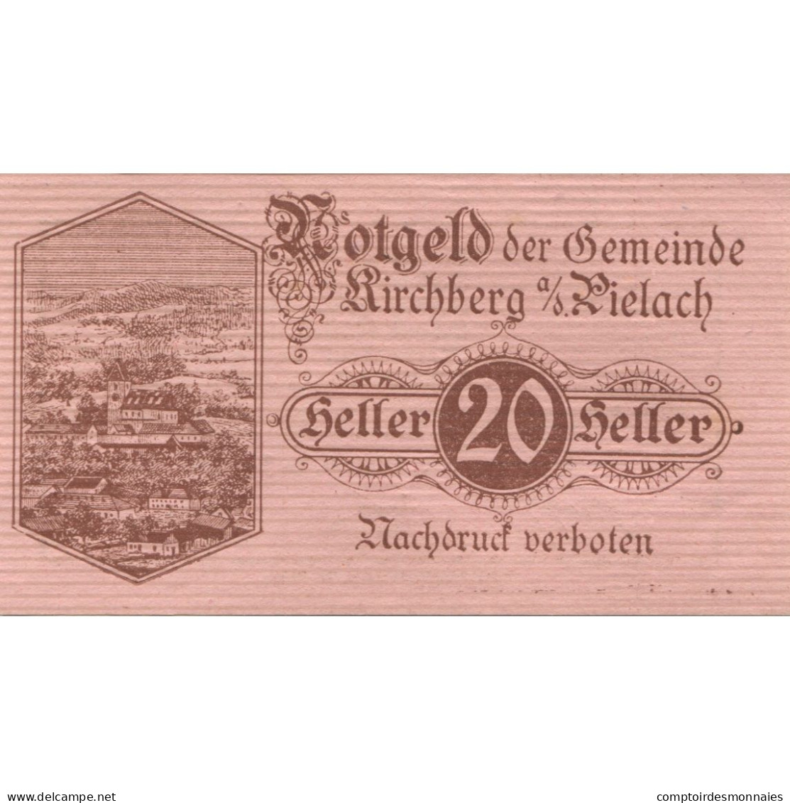 Billet, Autriche, Kirchberg, 20 Heller, Village 1920-12-31, SPL, Mehl:FS 442b - Austria