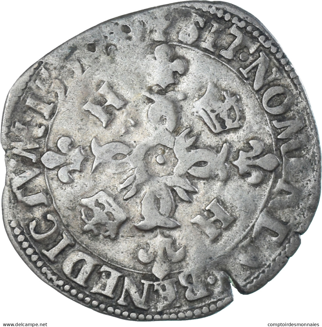 Monnaie, France, Henri II, Douzain Aux Croissants, 1550, Montélimar, TTB - 1547-1559 Enrico II