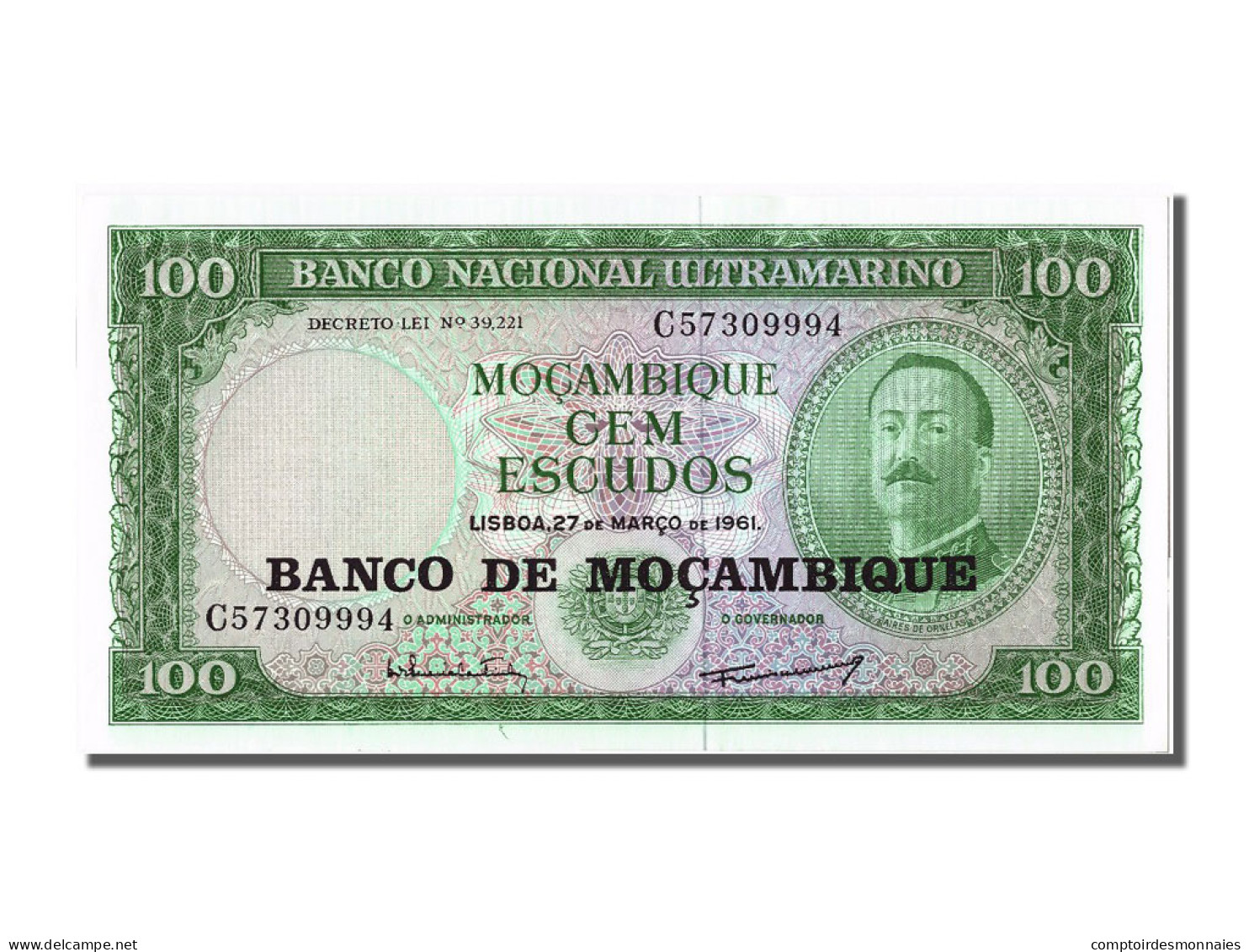 Billet, Mozambique, 100 Escudos, NEUF - Mozambique