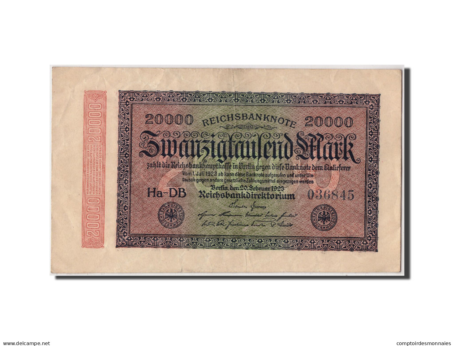 Billet, Allemagne, 20,000 Mark, 1923, 1923-02-20, TTB - 20000 Mark
