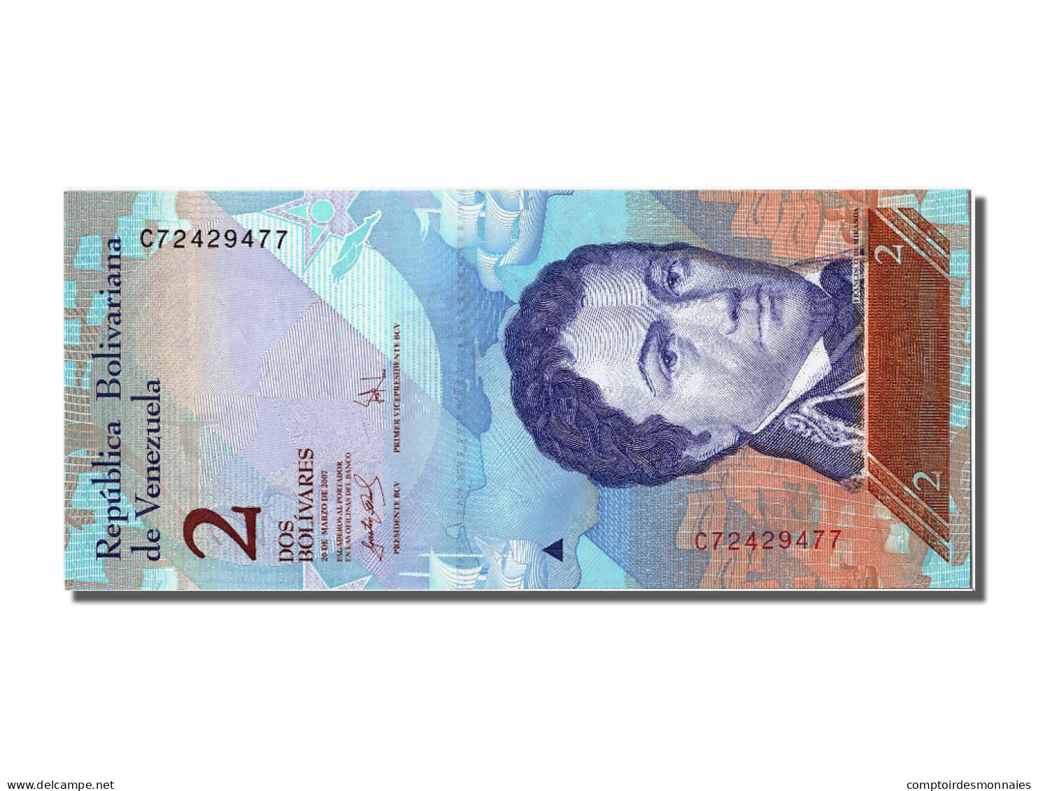 Billet, Venezuela, 2 Bolivares, 2007, 2007-03-20, NEUF - Venezuela