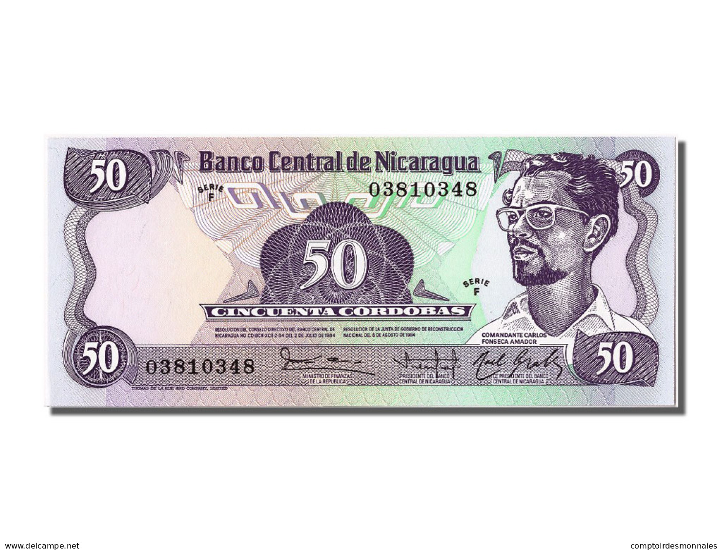 Billet, Nicaragua, 50 Cordobas, 1984, NEUF - Nicaragua