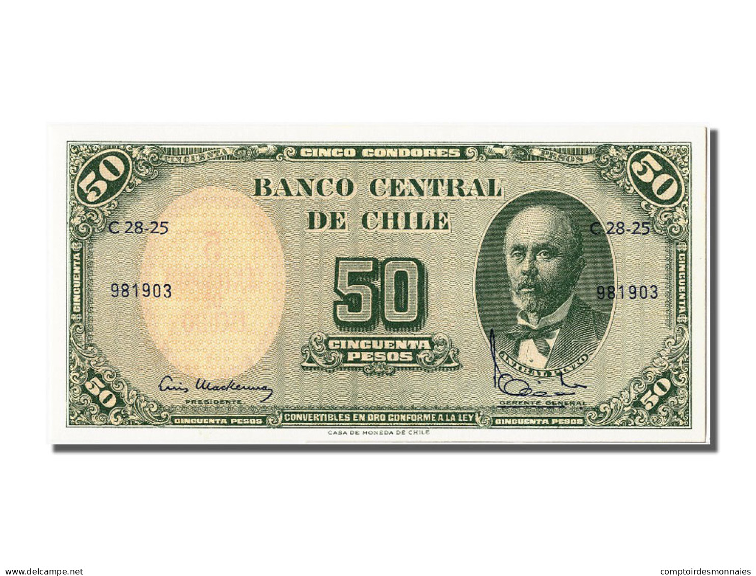 Billet, Chile, 5 Centesimos On 50 Pesos, NEUF - Cile