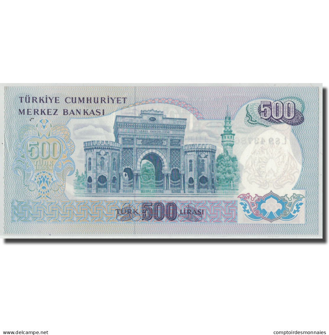 Billet, Turquie, 500 Lira, L.1970, 1970-01-14, KM:190, SPL - Turquia