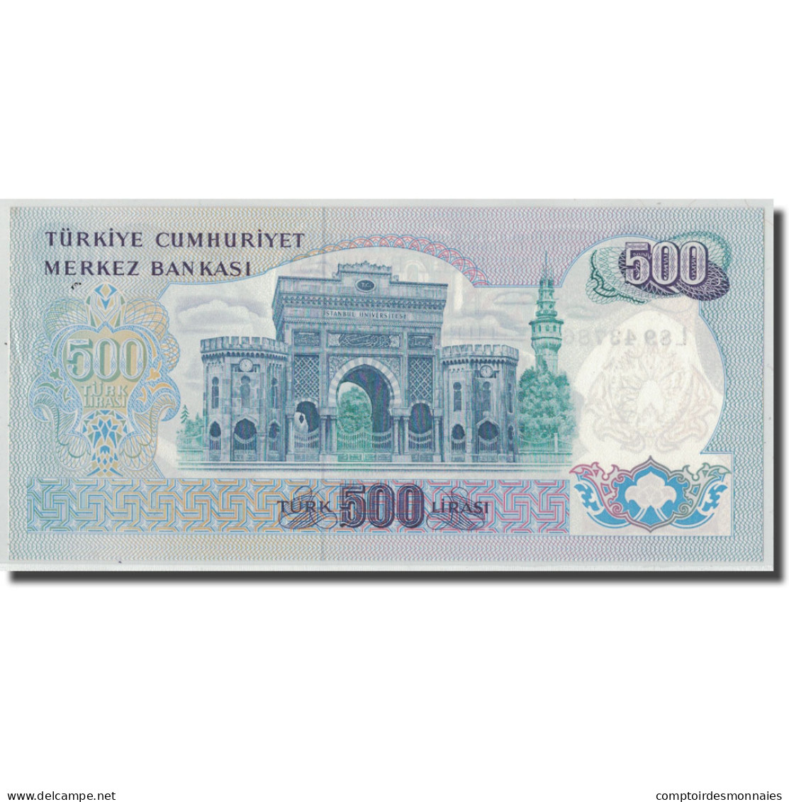 Billet, Turquie, 500 Lira, L.1970, 1970-01-14, KM:190, SPL - Türkei