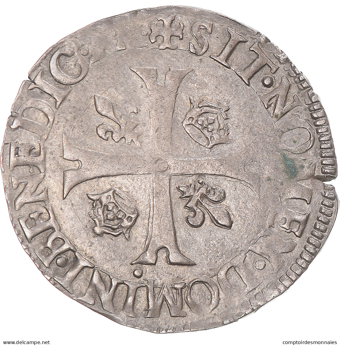 Monnaie, France, Charles IX, Douzain Aux Deux C, 1573, Lyon, TTB+, Billon - 1560-1574 Charles IX