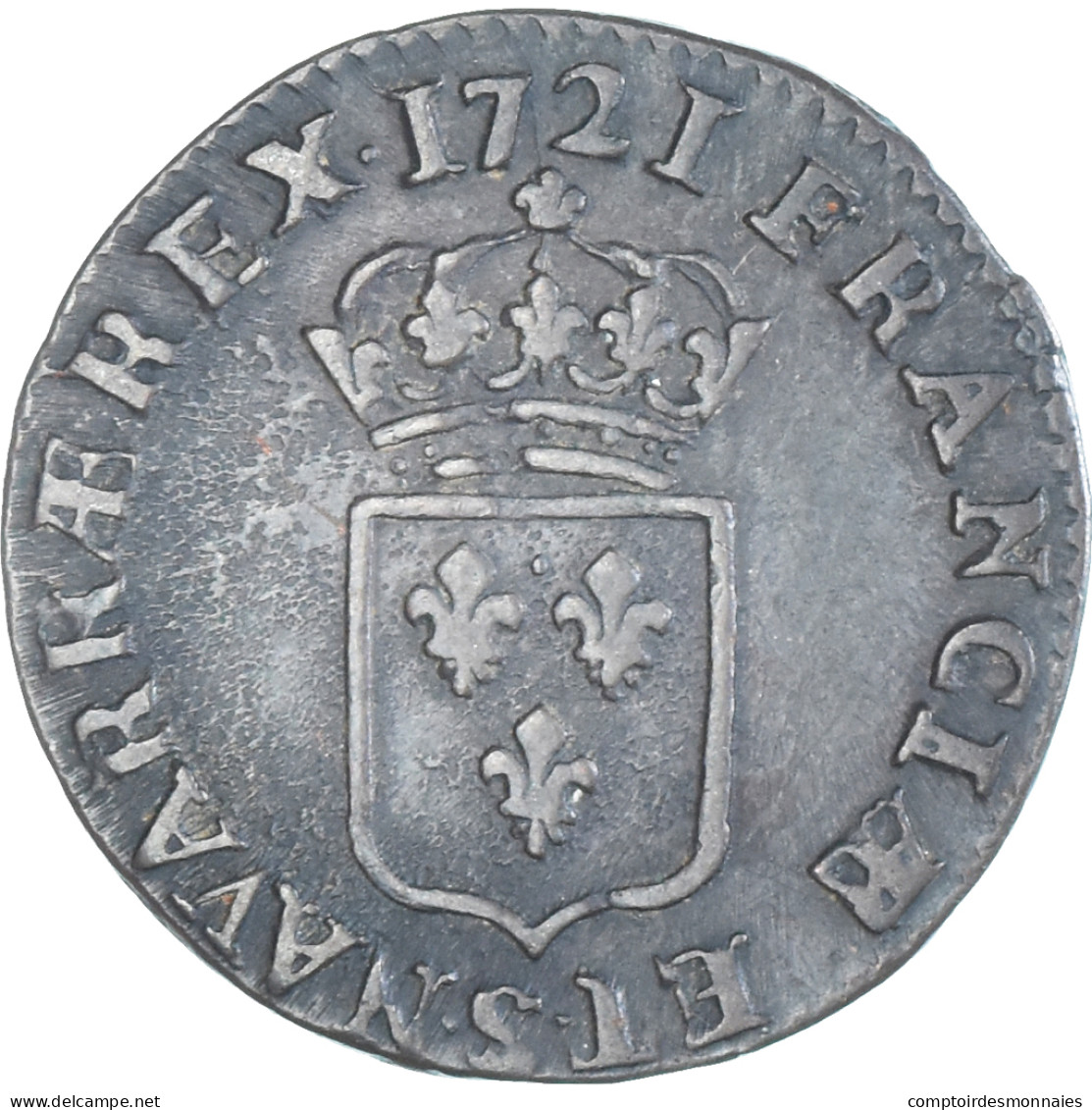 Monnaie, France, Louis XV, Liard Au Buste Enfantin, 1721, Reims, TTB, Cuivre - 1715-1774 Louis XV Le Bien-Aimé