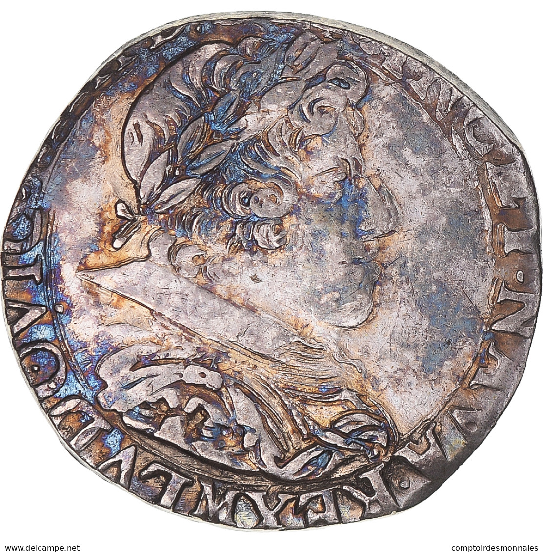 Monnaie, France, Louis XIII, 1/2 Franc Au Col Plat, 1631, Toulouse, TTB, Argent - 1610-1643 Lodewijk XIII Van Frankrijk De Rechtvaardige