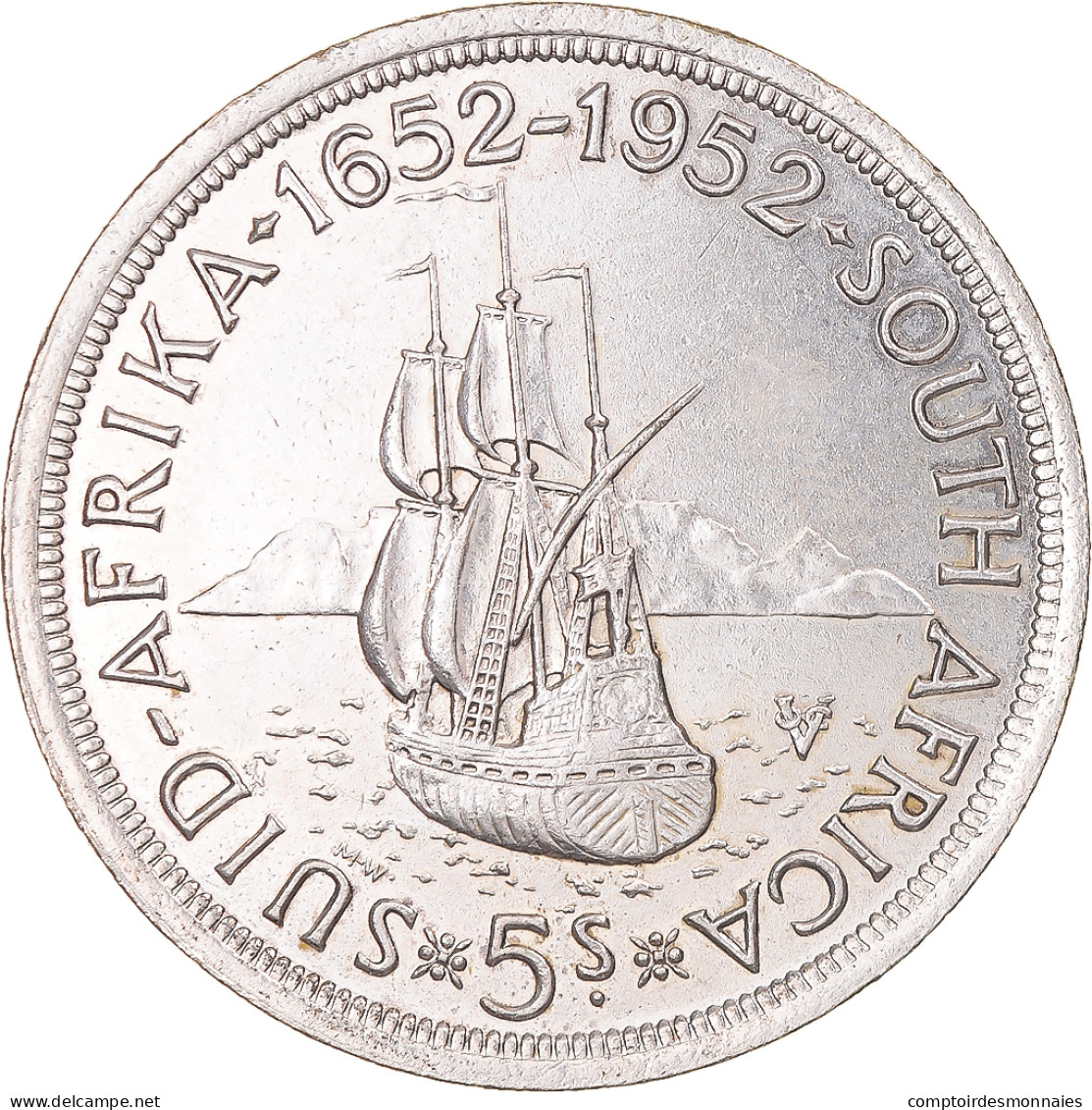 Monnaie, Afrique Du Sud, George VI, 5 Shillings, 1952, Pretoria, SUP, Argent - Afrique Du Sud