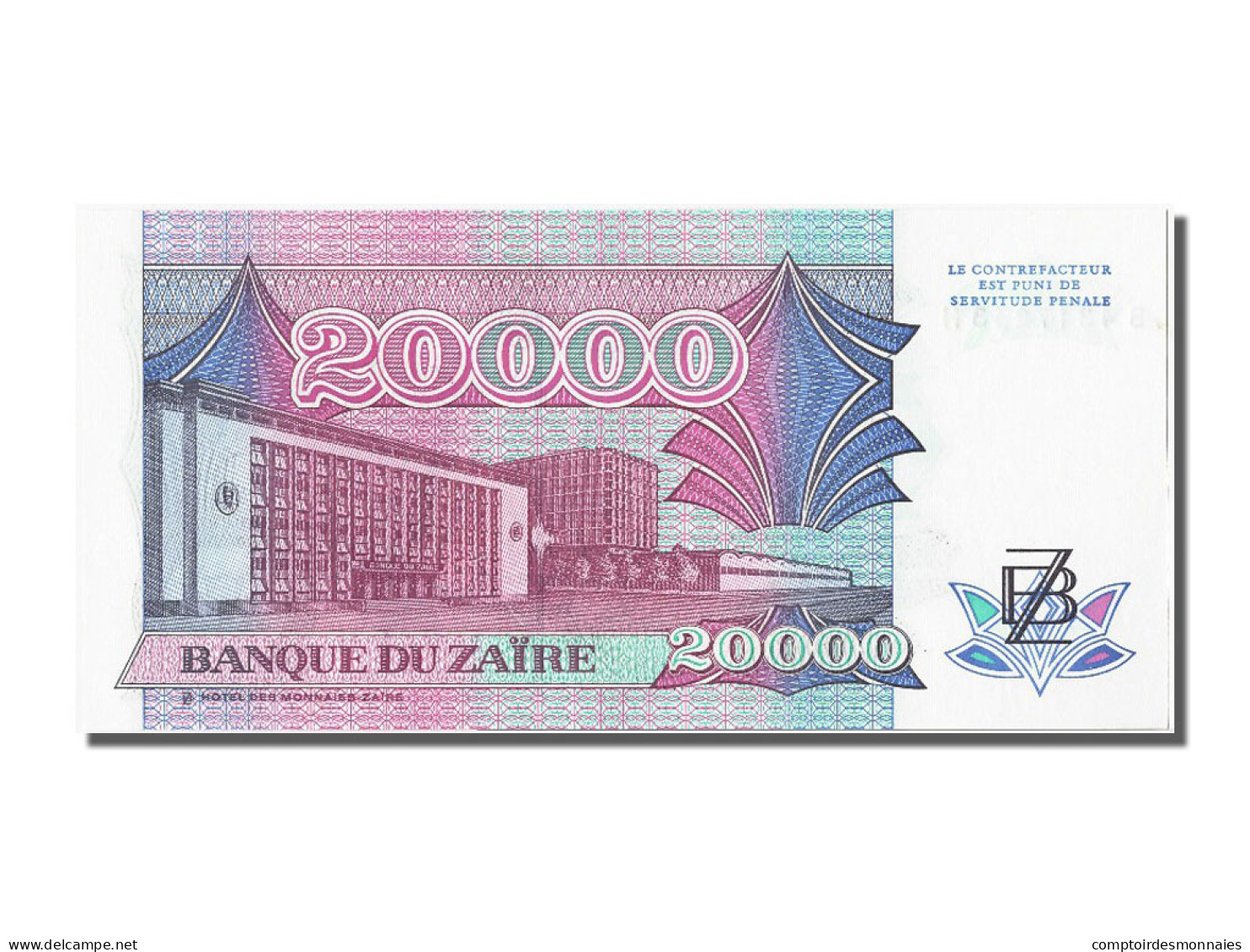 Billet, Zaïre, 20,000 Zaïres, 1991, 1991-07-01, NEUF - Zaire