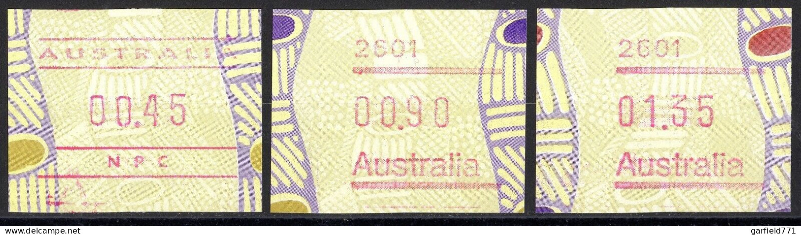 AUSTRALIE AUSTRALIA Frama 1999 Tiwi Art Button Lot Set Of 3 MINT - Postcode 2601 - Mint Stamps