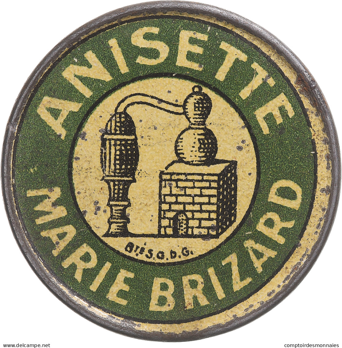 Monnaie, France, Anisette Marie Brizard, Timbre-monnaie 10 Centimes, TTB+, Iron - Monétaires / De Nécessité