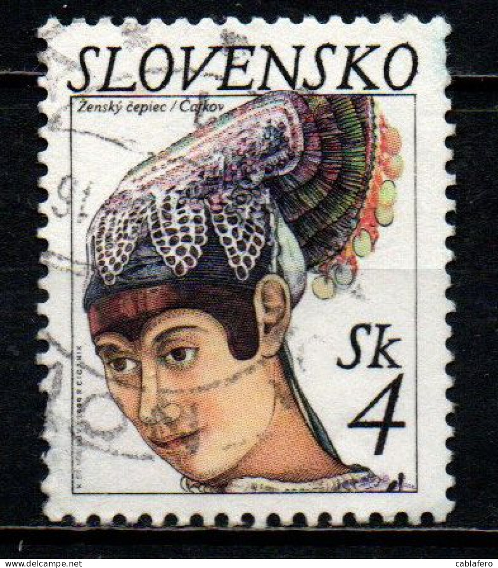 SLOVACCHIA - 1999 - Traditional Bonnet: Cajkov - USATO - Oblitérés